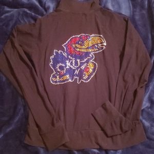 KU Zip Up Sweater